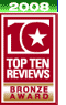 TopTenREVIEWS Bronze Award