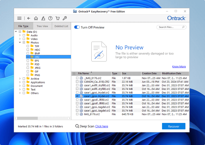 recover data with Ontrack EasyRecovery Step3