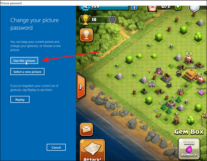 use this picture as password