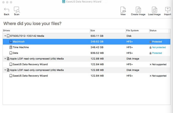 Select partitions to recover