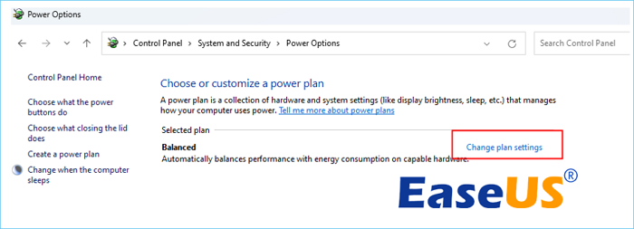 change power settings