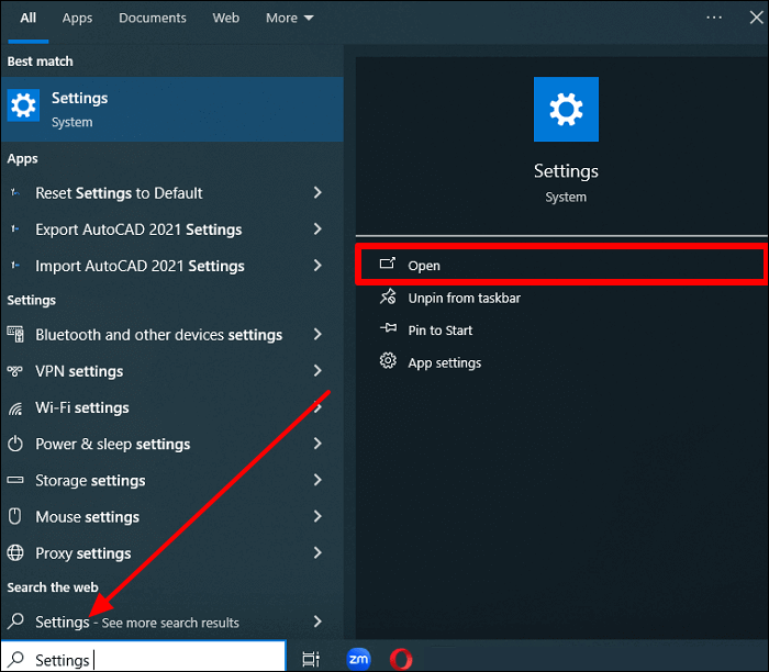 launch windows settings app