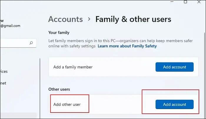 Add another User account