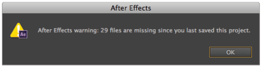 After Effects missing files