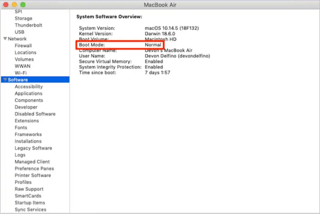 boot into safe mode to fixthe file cannot be opened because there are problems with the contents on Mac