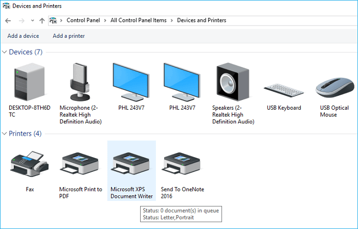 excel how to change default printer