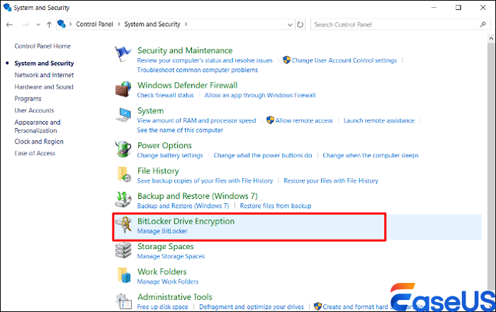 choose bitlocjker drive encryption