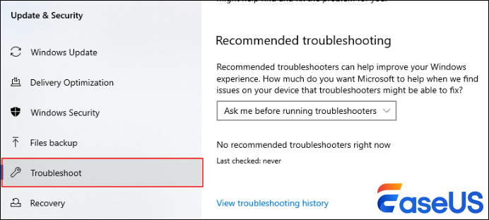 Sеlеct Troublеshoot.