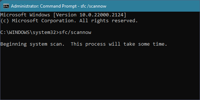 enter sfc scannow command