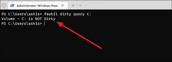Fsutil Dirty Query Check