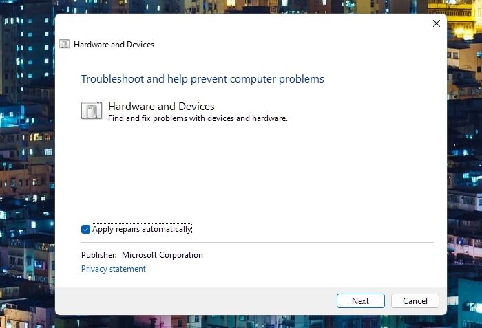 Hardware Troubleshooter