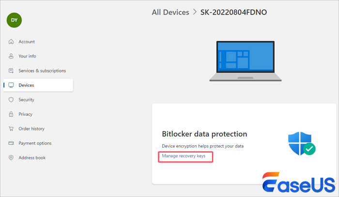 manage BitLocker recovery keys