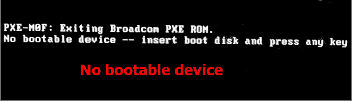 No Bootable Device Insert Boot Disk And Press Any Key [fixed]