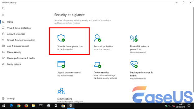 Opt for virus & threat protection