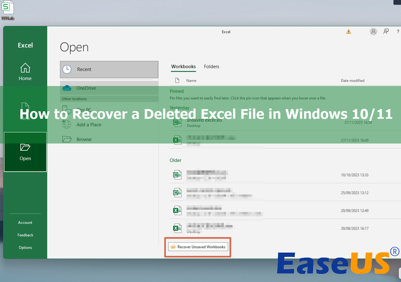 how to recover a deleted excel file in windows 10