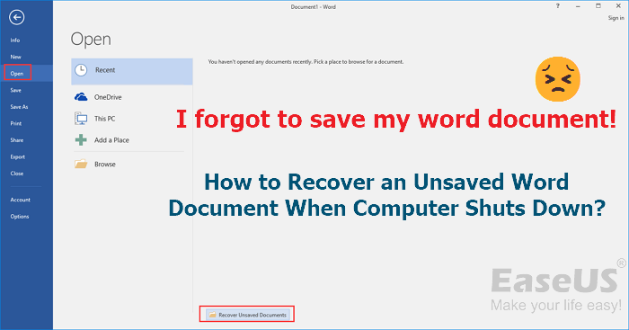 Recover Unsaved Document When Computer Shuts Down