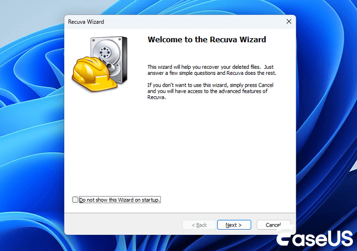 recover data with Recuva step 1