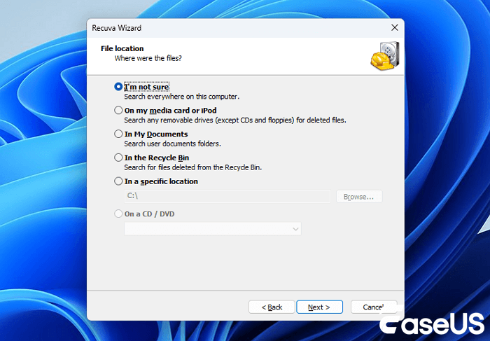 recover data with Recuva step 3