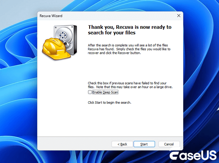 recover data with Recuva step 4