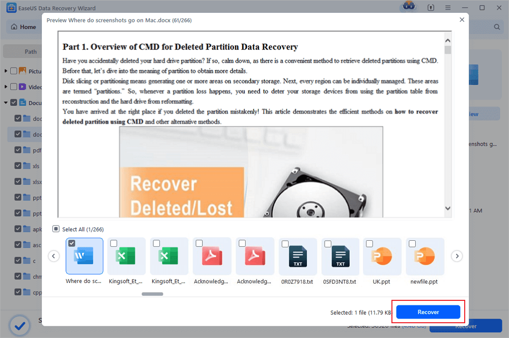 recover PDF/PPT/Word/Excel/TXT files