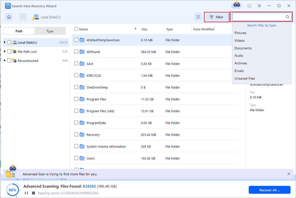 scan the drive for lost drive