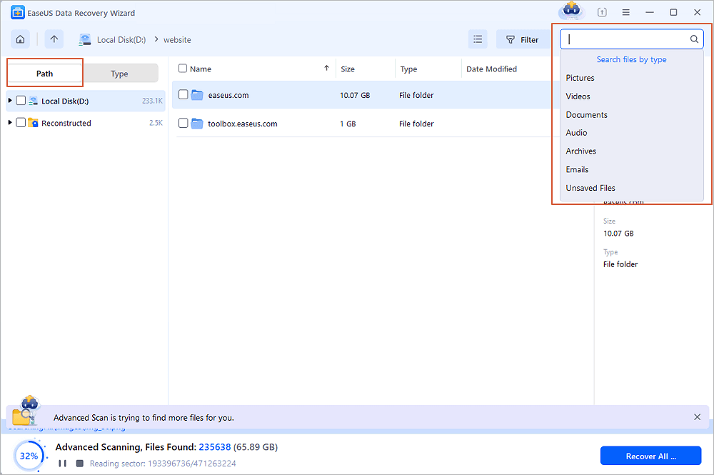 scan the lost partition to find desired data