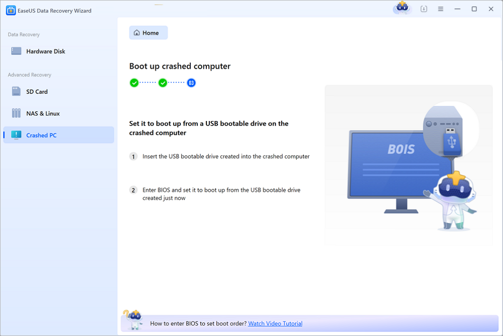 restart from bootable USB