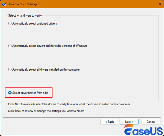 select driver names from a list
