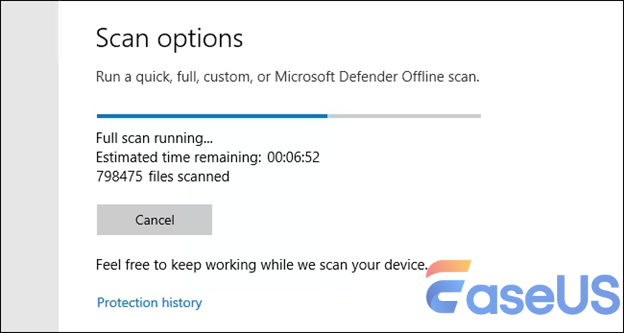 Start the scan process