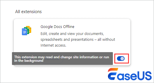 Toggle each extension