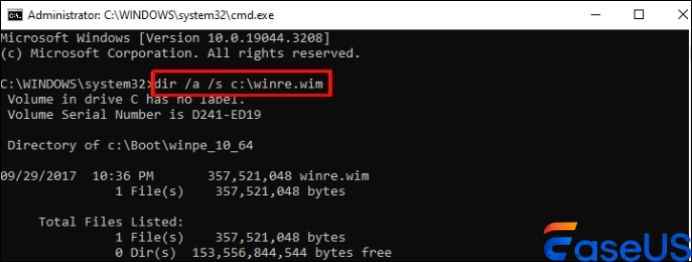 type the command line