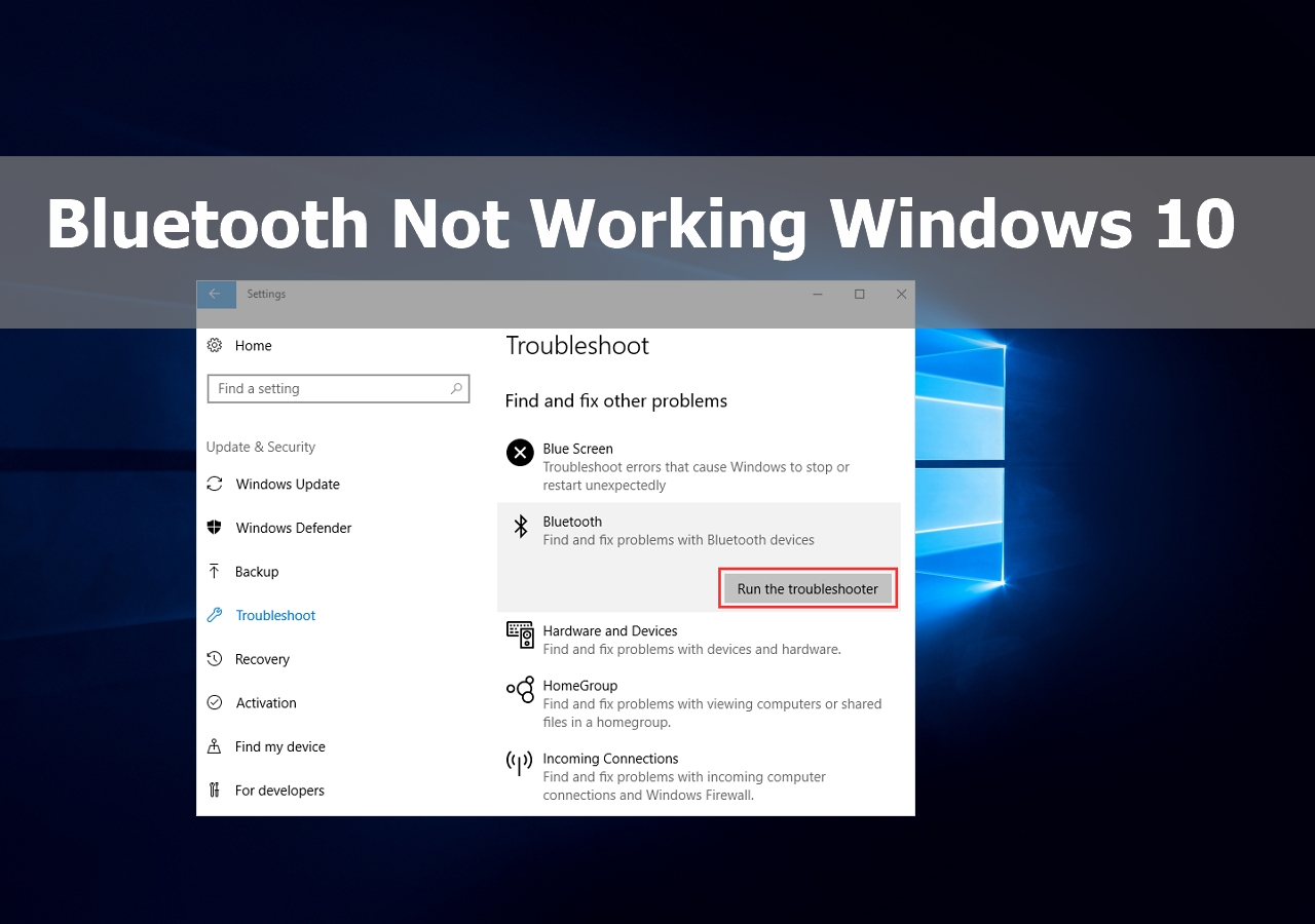 Bluetooth Not Working Windows 10 [6 Solutions] - EaseUS