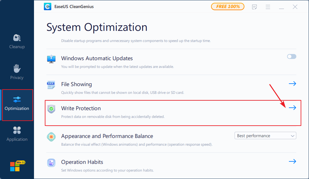 Remover Protecção de Escrita dos dispositivos de armazenamento.