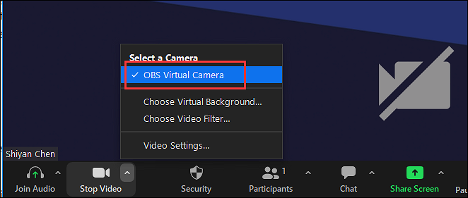obs virtual camera in zoom