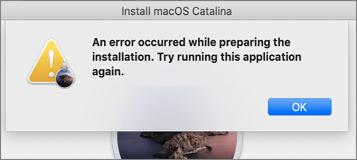 an error occurred while preparing the installation