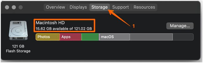 Check System Storage on Mac