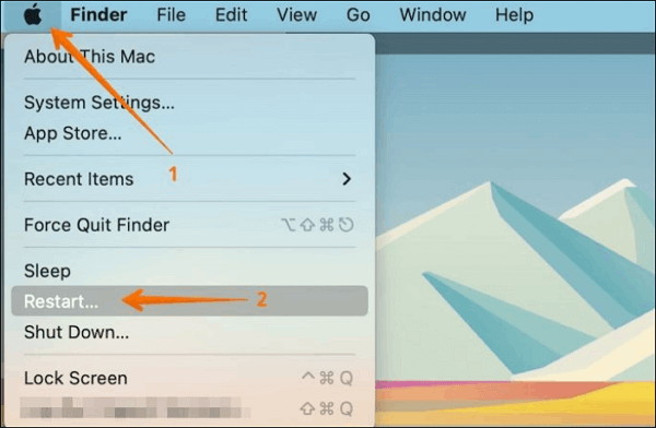 Tap on the Apple logo and choose Restart