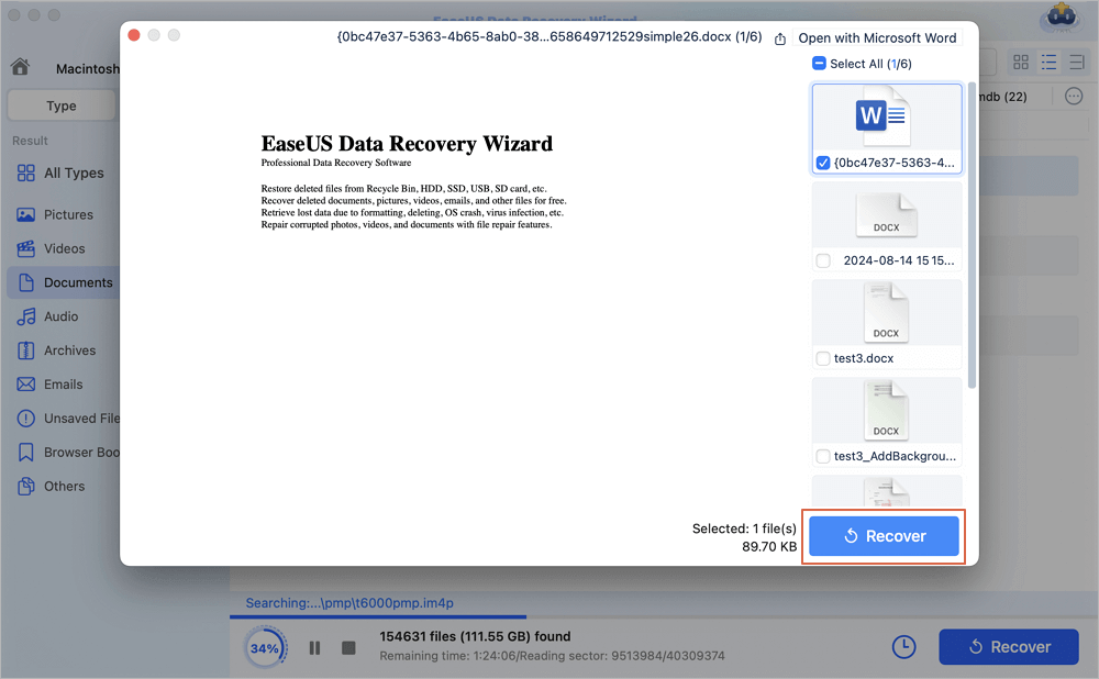 recover unsaved documents on Mac