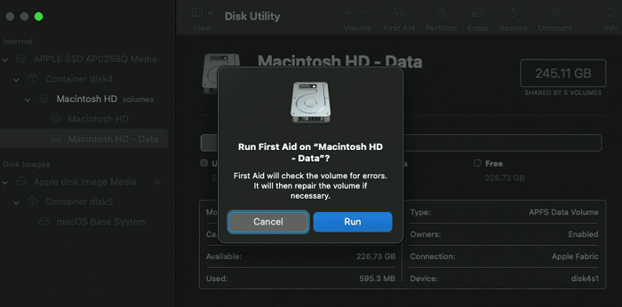 Run First Aid on MacOS