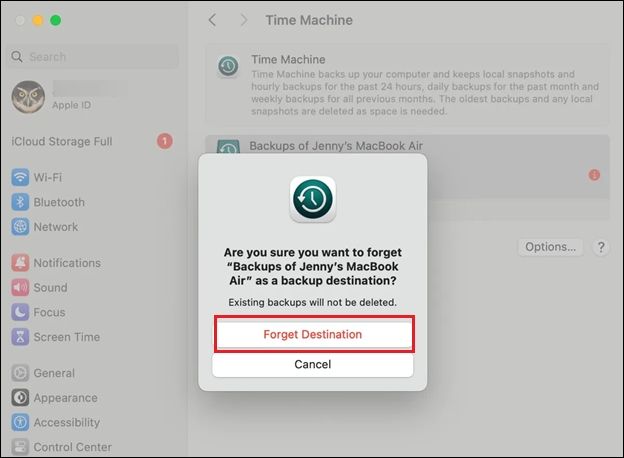 Select forget destination
