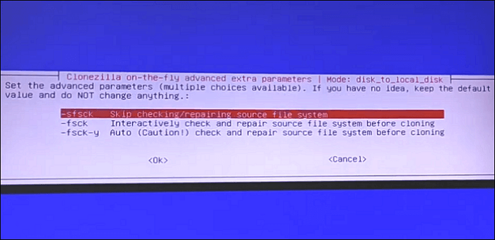 choose skip checking/repairing the file system