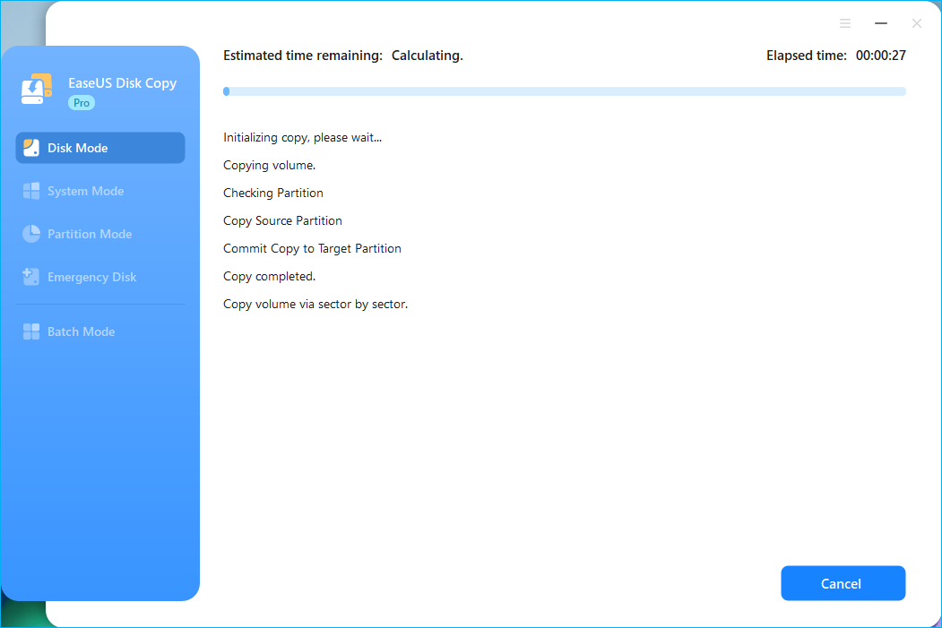start cloning process