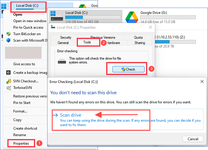 windows error checking tool