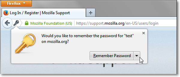 firefox not remember password