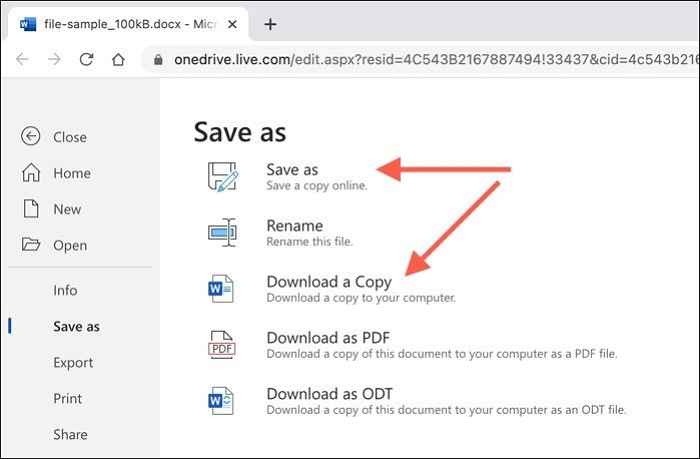 choose Download a Copy