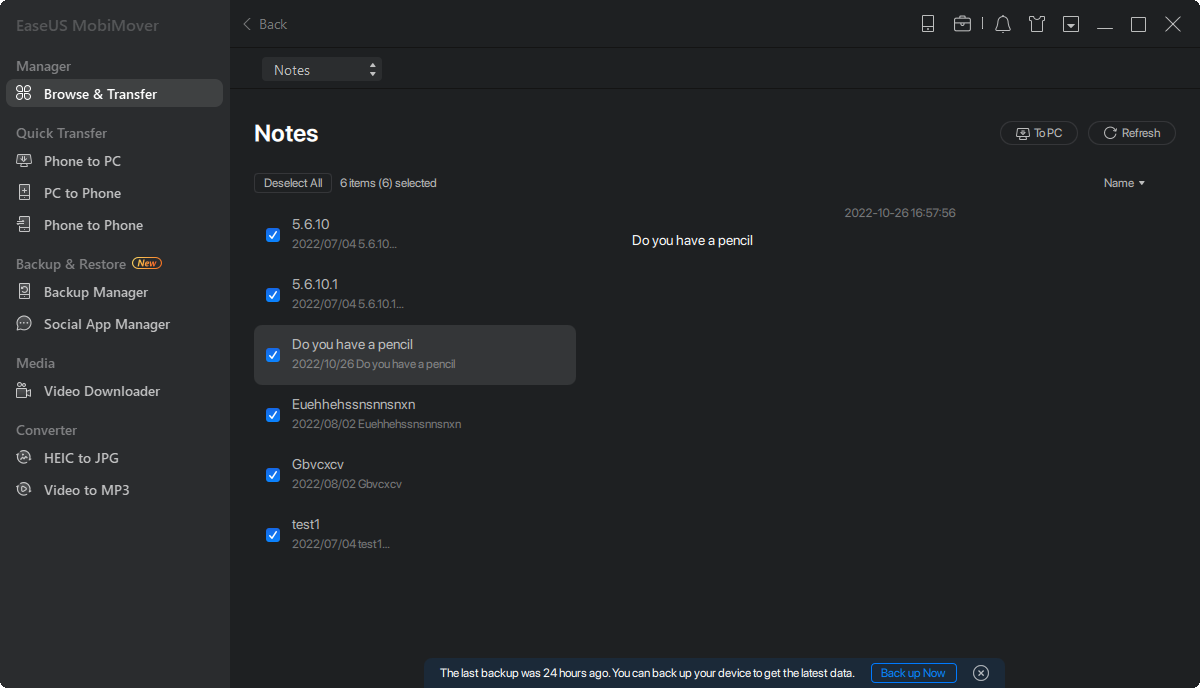 Manage your notes