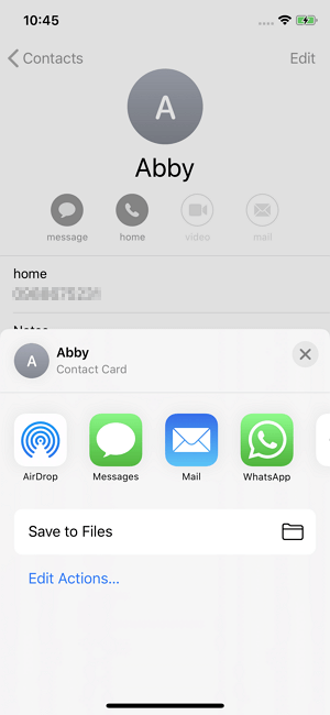 Export contacts from iPhone