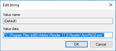 change the adobe reader key