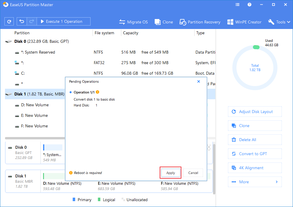 Easy To Go How To Change Partition Type Partition Id In Windows 10 8 7 Easeus