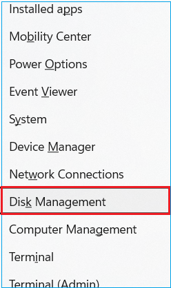 open disk management